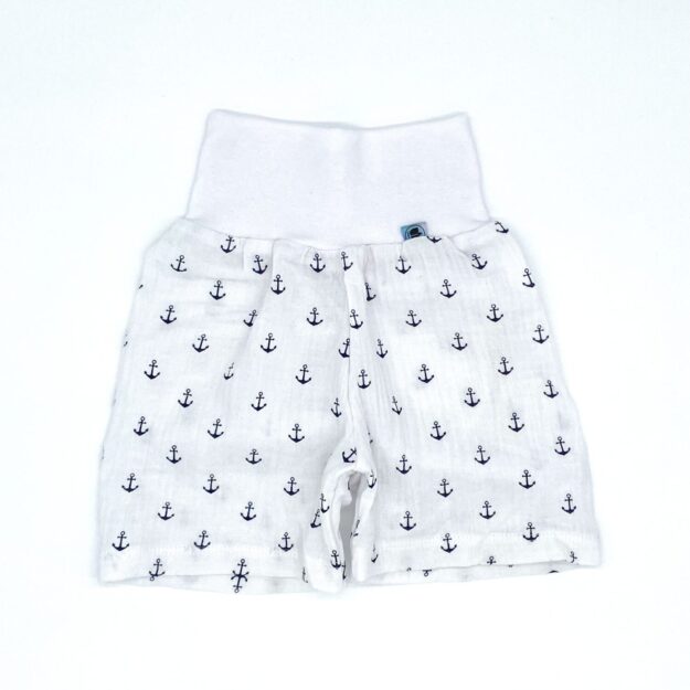 Kurze Hose Musselin Anker weiß | für Babys & Kleinkinder