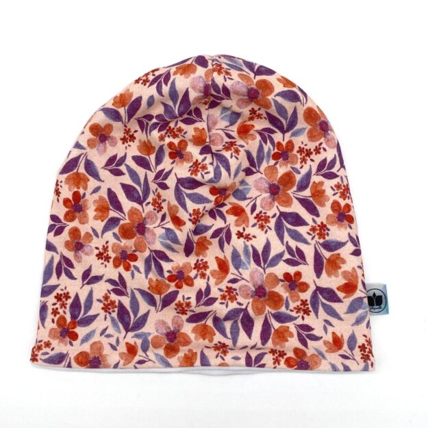 Beanie Jersey Blüten rosa KU50