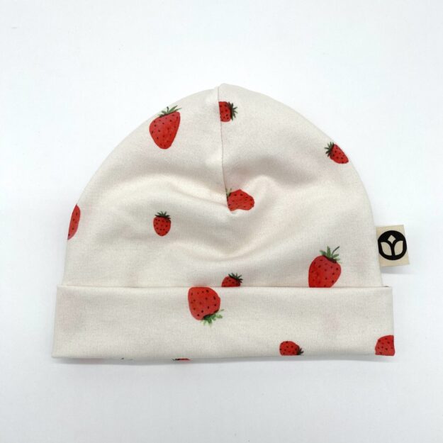 Beanie_Jersey_Erdbeeren_Weiss_Essen_01 Beanie JErsey Erdbeeren
