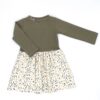 Kleid_Jersey_Langarm_Jersey-Uni-Mix_Khaki_Grün_Uni_01 Kleid Langarm Jersey Uni x Blüten