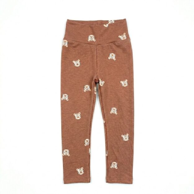 Baby & Kinderleggings Jersey Wildkatzen braun