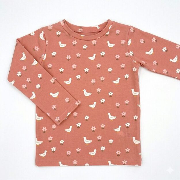 Longshirt Jersey Gänse & Blümchen