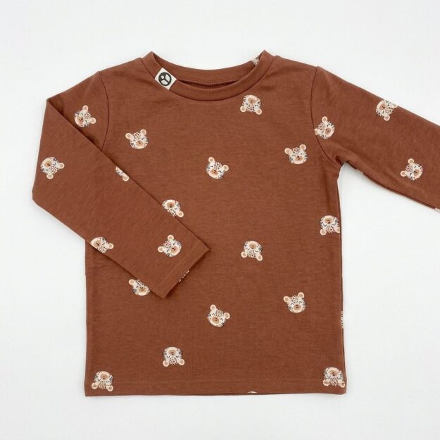 Longshirt Jersey Wildkatzen braun
