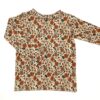 Longshirt Rippjersey Blüten orange | für Babys & Kleinkinder