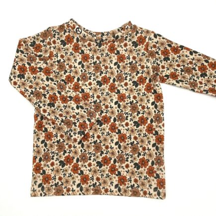 Longshirt Rippjersey Blüten orange | für Babys & Kleinkinder