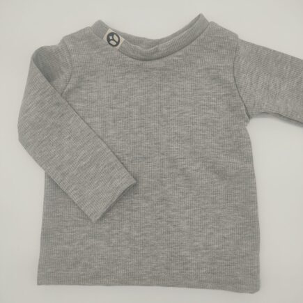 Longshirt Rippjersey Grau 68/74