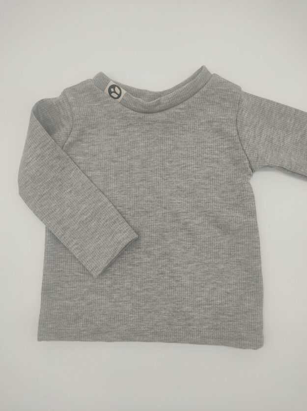 Longshirt Rippjersey Grau 68/74