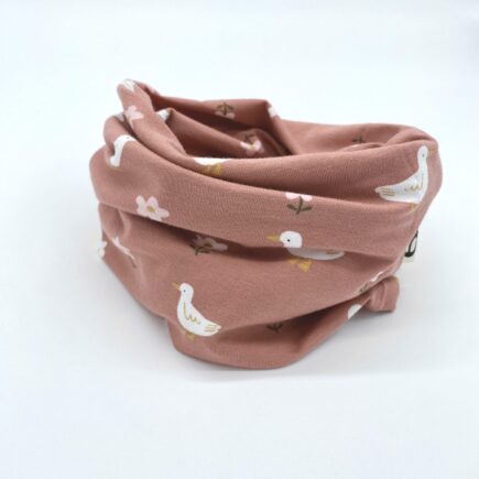 Loop_Jersey_Gänse-Blümchen_Rosa_Tiere_Pflanzen_01 Loop Jersey Gänse & Blümchen | für Babys & Kleinkinder