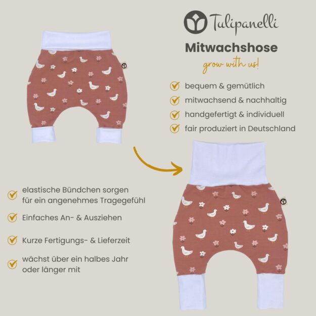 Mitwachshose_Jersey_Gänse-Blümchen_Rosa_Tiere_Pflanzen_03 Babyset Jersey Gänse & Blümchen
