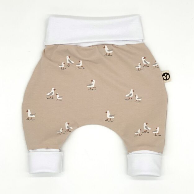 Mitwachshose_Jersey_Möwen_Beige_Tiere_Natur_02 Mitwachsende Baby Pumphose Möwen