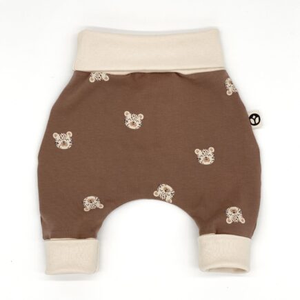 Mitwachsende Baby Pumphose Wildkatzen braun