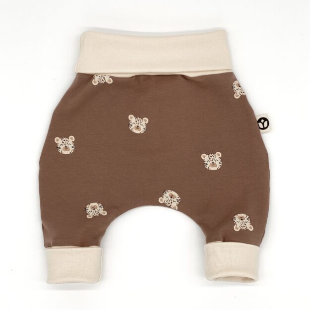 Mitwachsende Baby Pumphose Wildkatzen braun