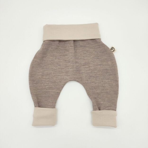 mitwachsende BAbyhose aus 100% Merino-Wolljersey
