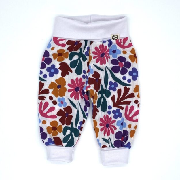 Mitwachshose_Musselin_Blumengarten_Bunt_Floral_Blumen_02 Mitwachshose Musselin Blumengarten