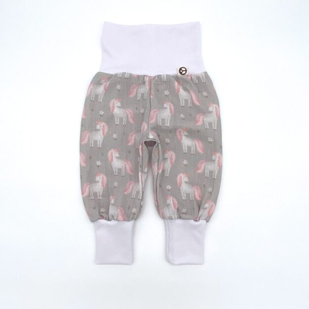 Mitwachshose_Musselin_Einhorn_Grün_Tiere_Natur_01 Mitwachshose Musselin Einhorn | Mitwachsende Pumphose