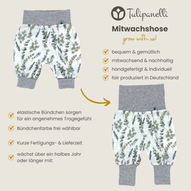 Mitwachshose_Musselin_Eukalyptus_Weiss_Pflanzen_Blumen_03 Mitwachshose Musselin Eukalyptus