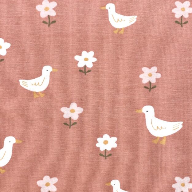 Loop Jersey Gänse & Blümchen | für Babys & Kleinkinder