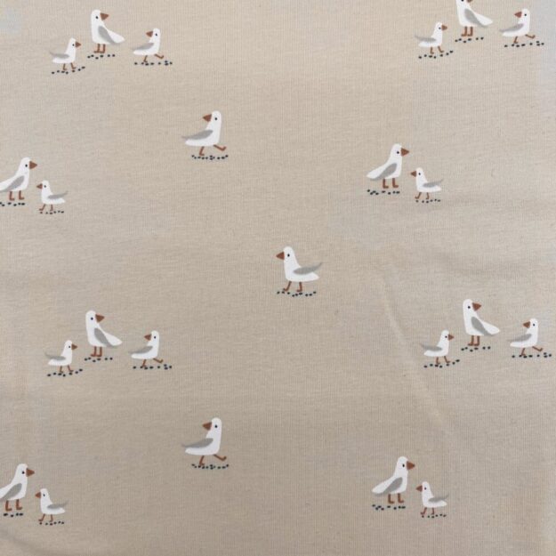 STOFFBILD_Jersey_Möwen_Beige_Tiere_Natur_01 Jersey Möwen
