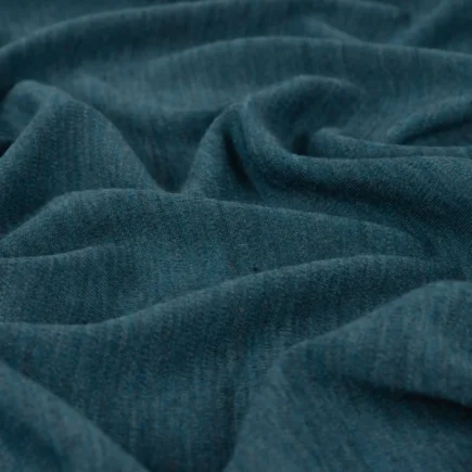 Merino Wolljersey petrol aus 100% Merinowolle