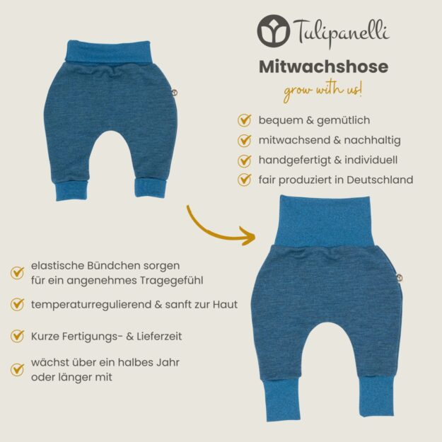 Die Funktion von mitwachsenden Baby Pumphosen von Tulipanelli