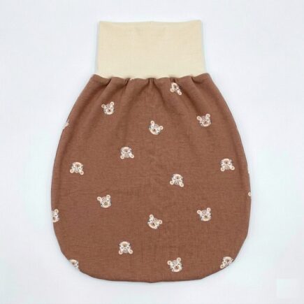 Strampelsack für Babys aus Jersey Wildkatzen braun