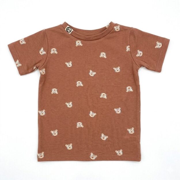 Jersey T-shirt mit Wildkatzenmotiv