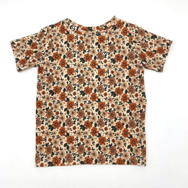 T-Shirt Rippjersey Blüten orange | für Babys & Kleinkinder