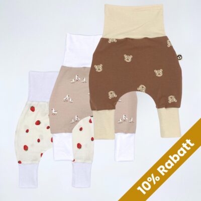 3er Set Mitwachshose Produktbild EMW mit 10_ Banderole