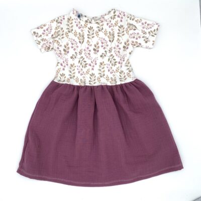 Kleid_Jersey_Kurzarm_Jersey-Motiv-Mix-Musselin_Zweige-Aquarell_Weiss_Pflanzen_Blumen_01