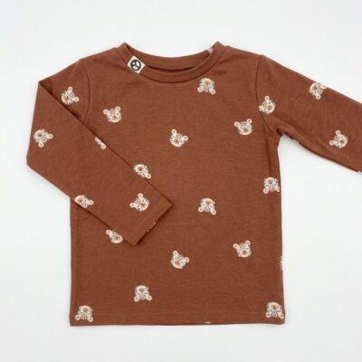 Longshirt Jersey Wildkatzen braun