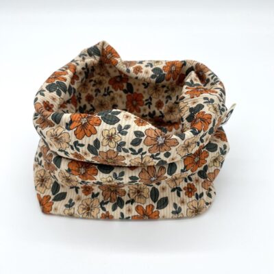 Loop_Rippjersey_Blüten-Orange_Creme_Pflanzen_Blumen_01
