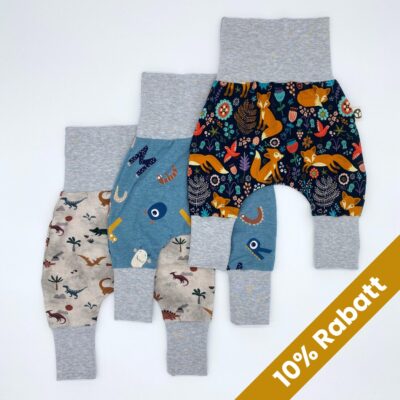 3er Set mitwachsende Baby Pumphosen von Tulipanelli