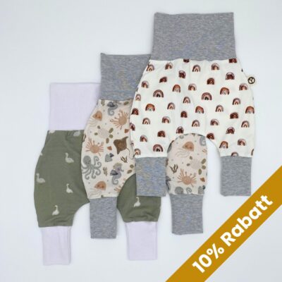 3er Set mitwachsende Baby Pumphosen von Tulipanelli