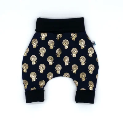 Mitwachshose_Jersey_Goldlöwe-Marine_Blau_Tiere_Glitzer_02