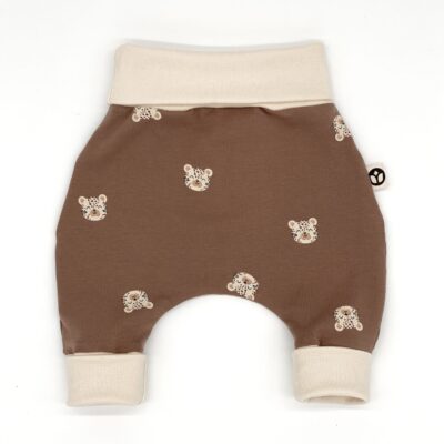 Mitwachsende Baby Pumphose Wildkatzen braun