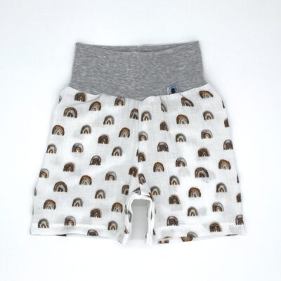 kurze-Hose_Musselin_Mini-Regenbogen-Braun_Weiss_Natur_01