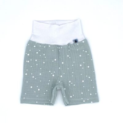 kurze-Hose_Musselin_Mint-Weisse-Punkte_Grün_Punkte_01