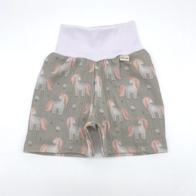 Kurze Hose Musselin Einhorn | für Babys und Kleinkinder